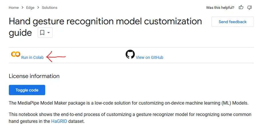 Donde se encuentra Run in Colab